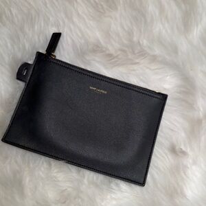 Saint Laurent Classic Black Leather Pouches East Meets West Insert